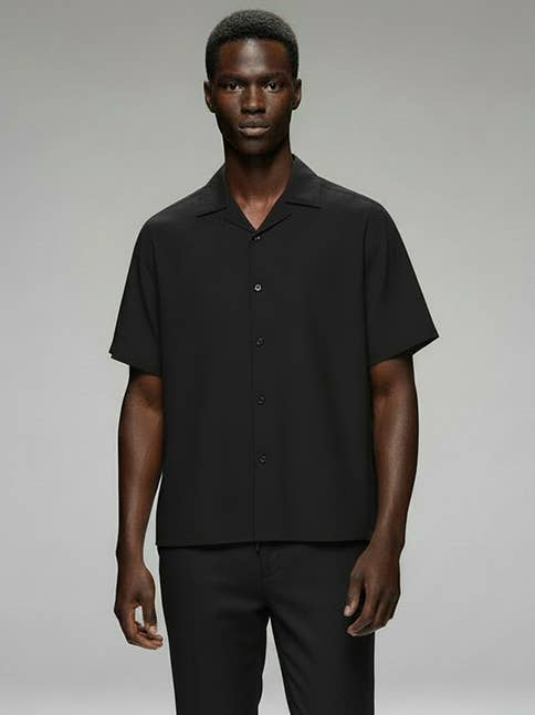 Hawk's Bay Linen Blend Shirt — Onyx