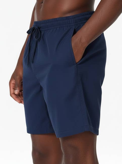 Hawk's Bay Linen Blend Short — Navy