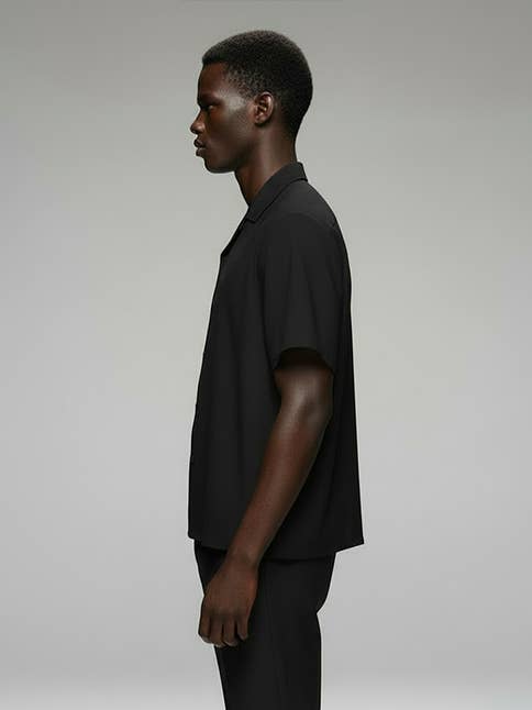 Hawk's Bay Linen Blend Shirt — Onyx