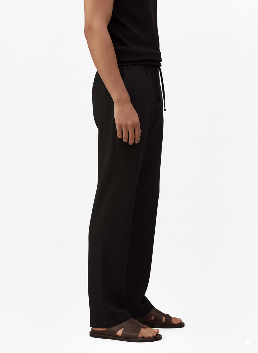 Hawk's Bay Linen Blend Pant — Onyx