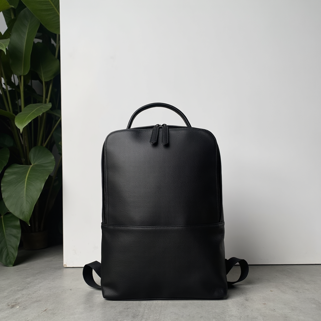 Steel Horse Leather Skald Black Pebbled Leather Backpack — Steel Horse Leather