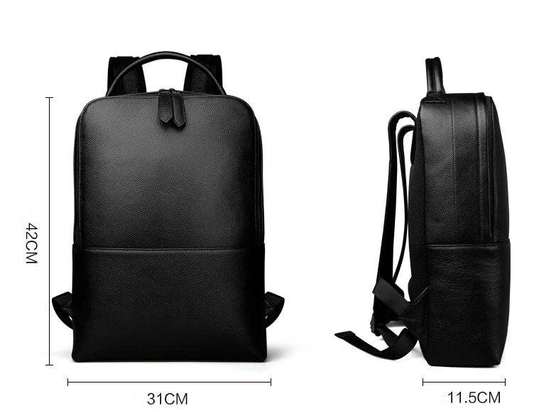 Steel Horse Leather Skald Black Pebbled Leather Backpack — Steel Horse Leather