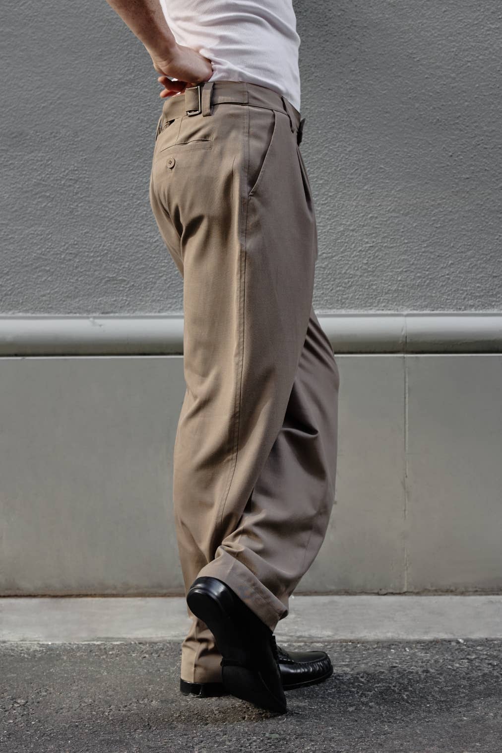 Common Market The William Pants | Adjustable Waist Belt Trousers - Mocha — view 11 of 19