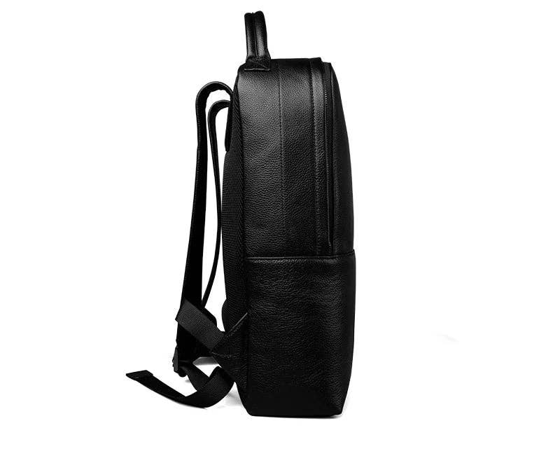 Steel Horse Leather Skald Black Pebbled Leather Backpack — Steel Horse Leather