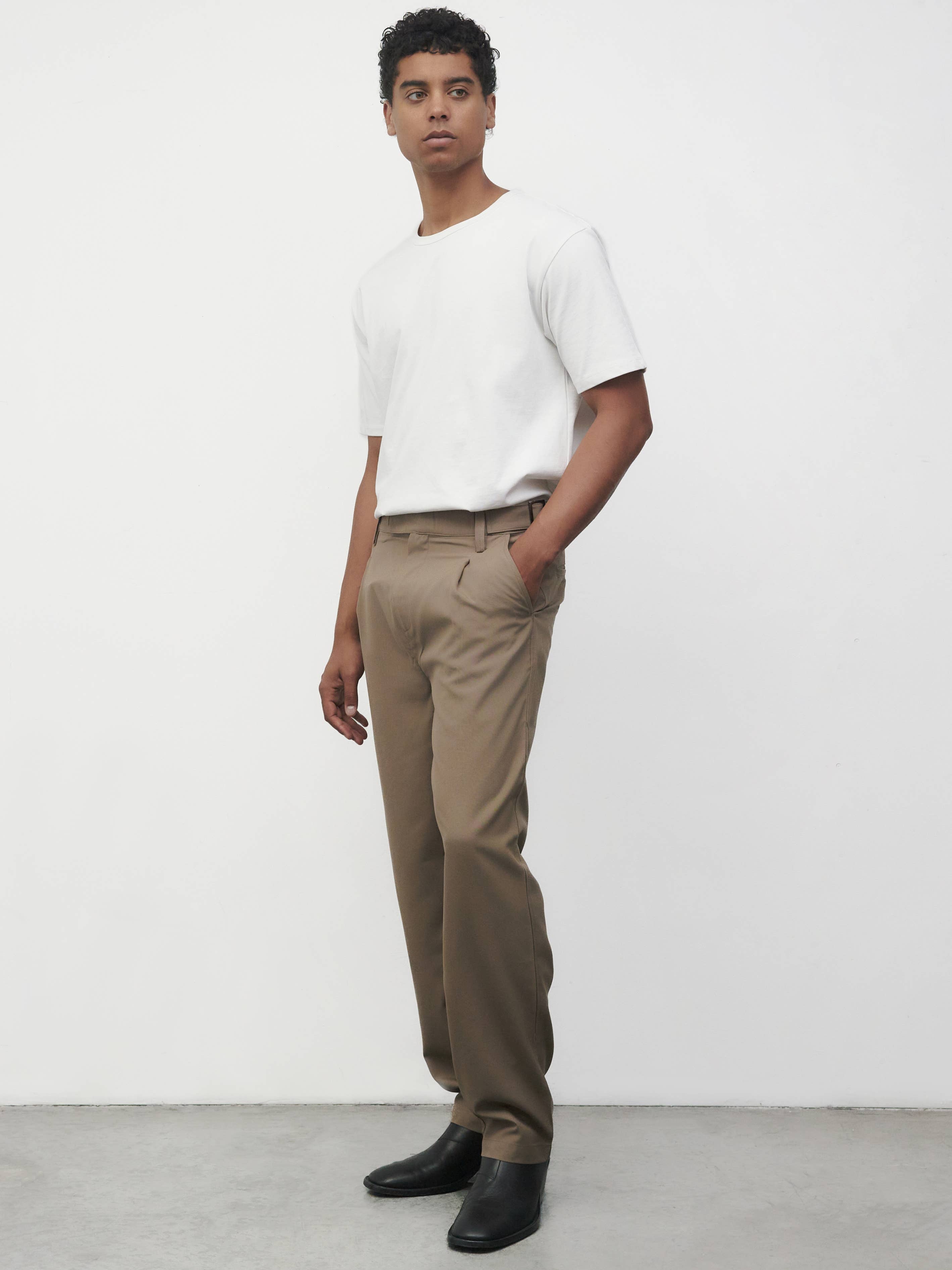 Common Market The William Pants | Adjustable Waist Belt Trousers - Mocha — view 3 of 19