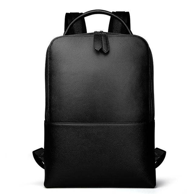 Steel Horse Leather Skald Black Pebbled Leather Backpack — Steel Horse Leather
