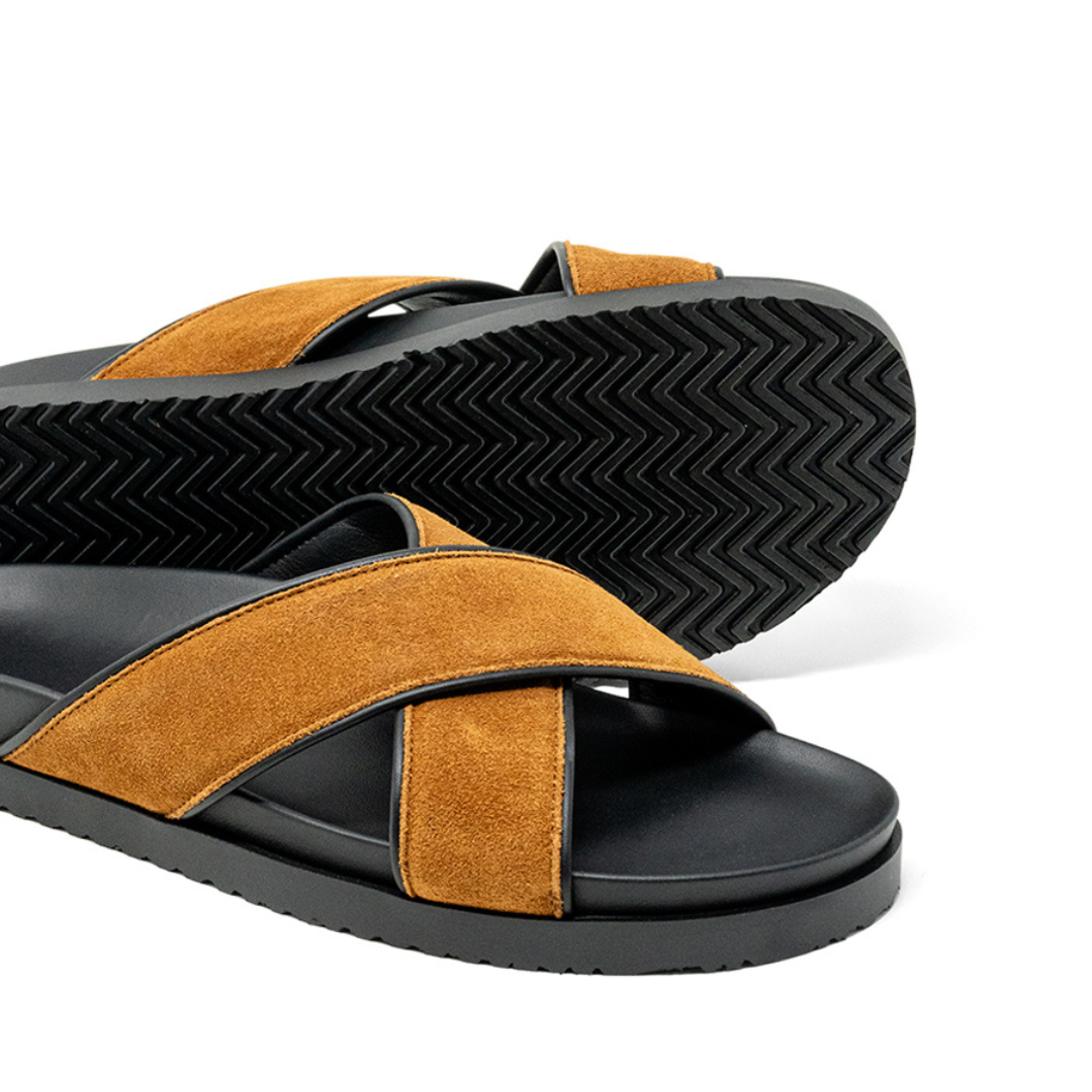 Del Toro Tan Amalfi Crossover Sandal