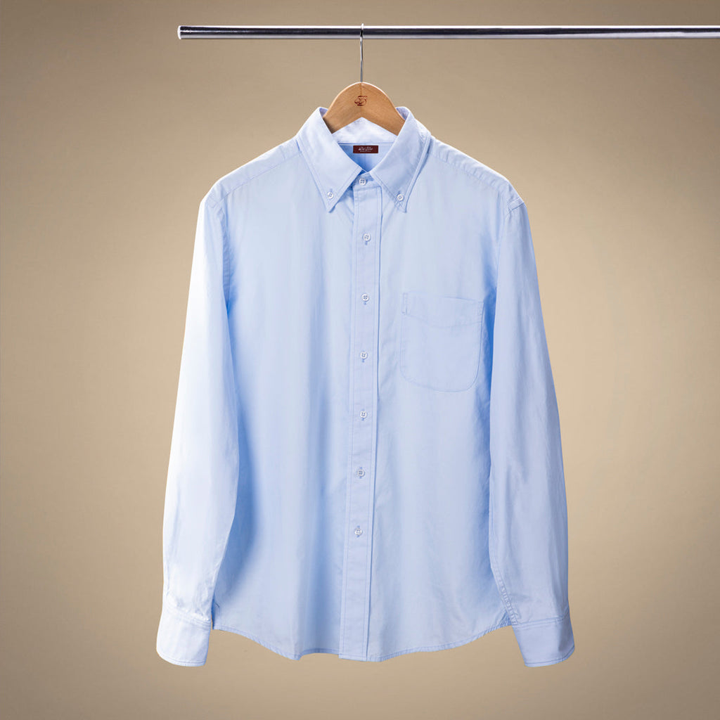 Button Down Shirt in Solid Light Blue — front product view