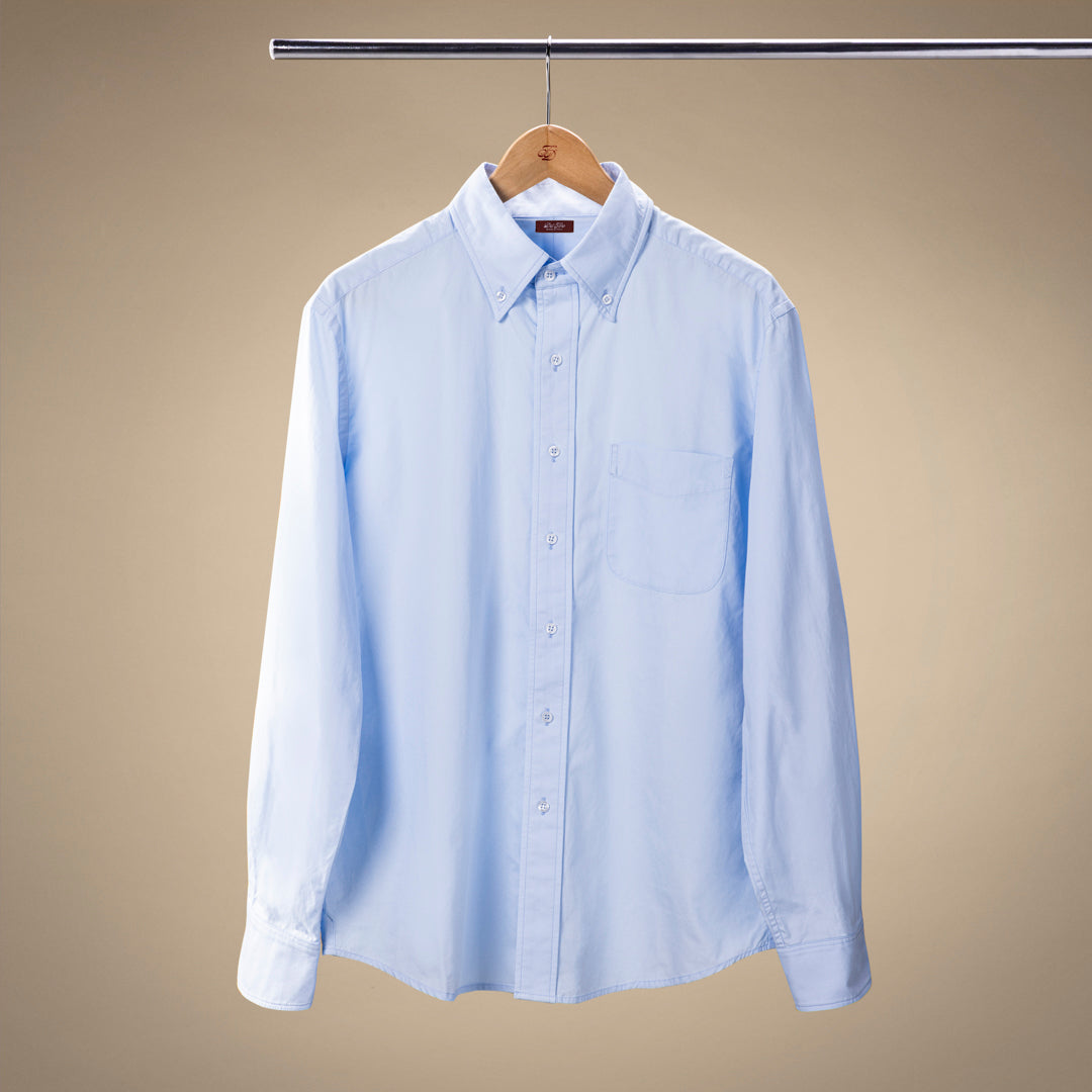 Button Down Shirt in Solid Light Blue — front product view