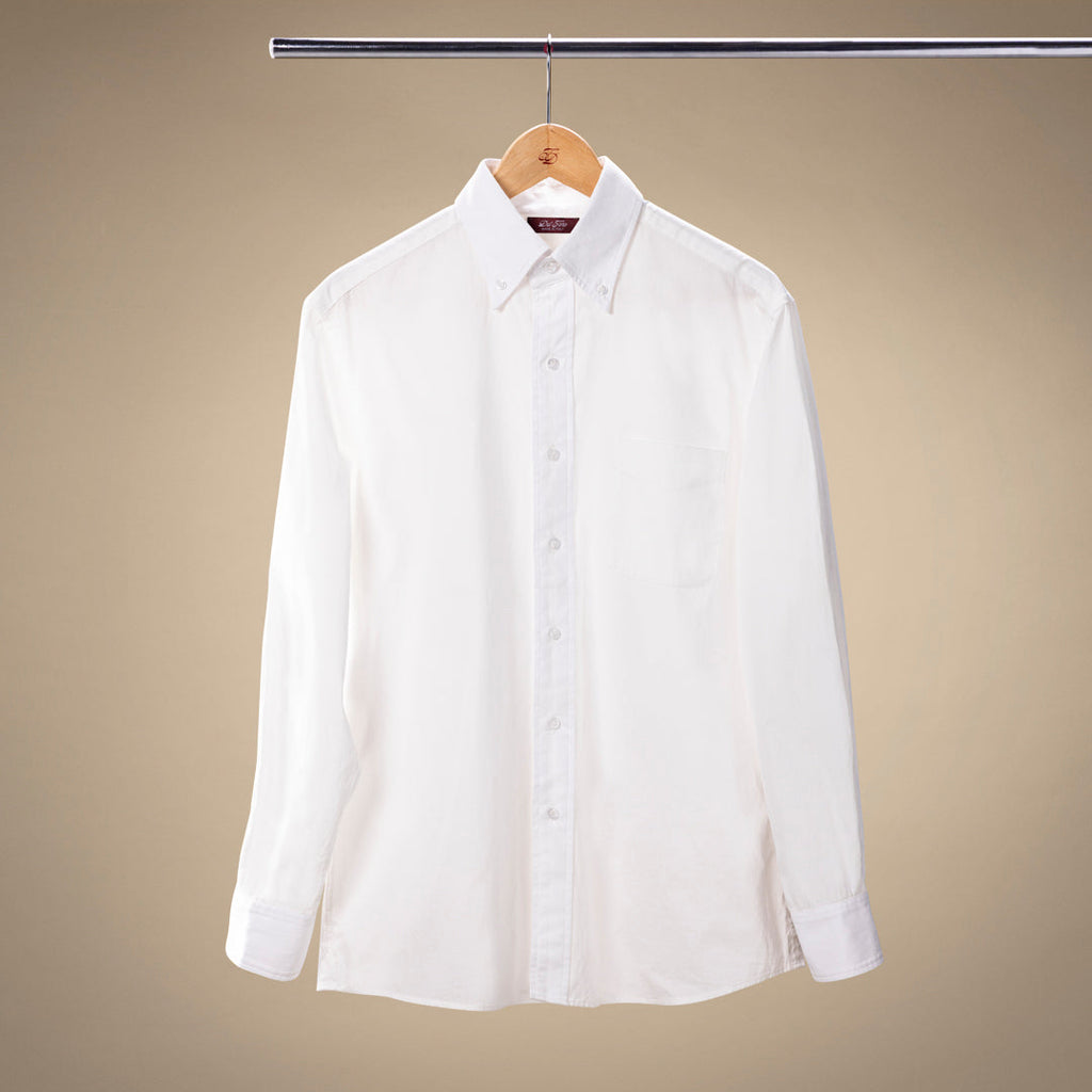Button Down Shirt in Solid Panna White — front product view