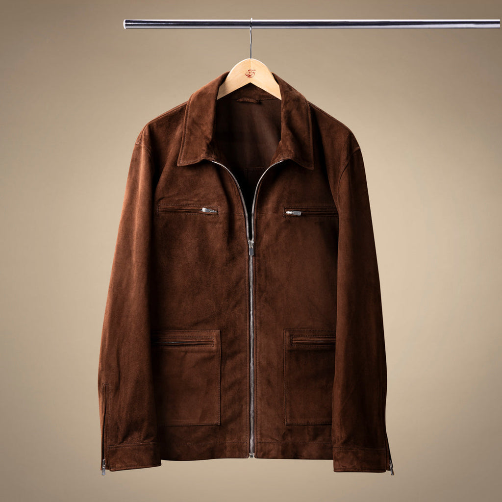 Cafe Racer Jacket - Brown Suede — Del Toro Shoes