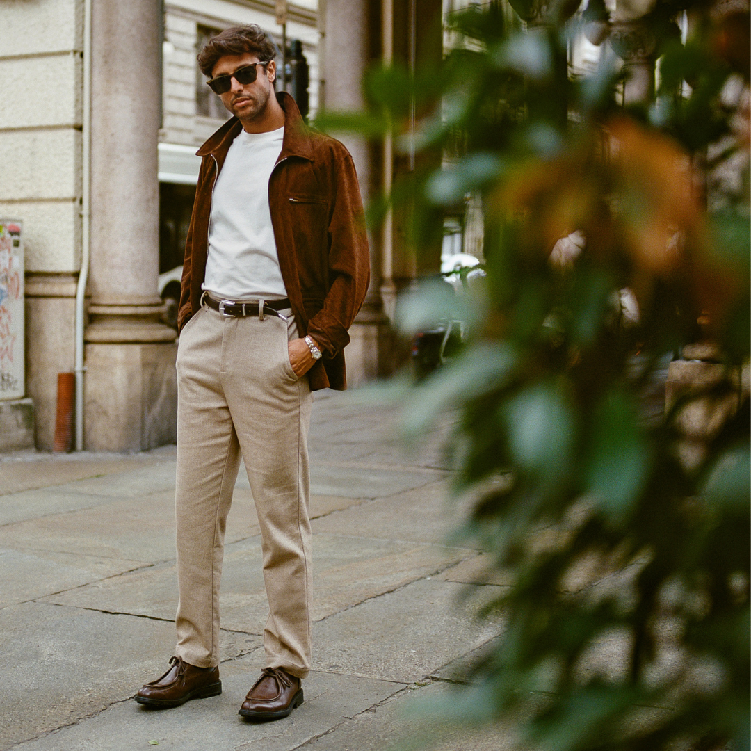 Cafe Racer Jacket - Brown Suede — Del Toro Shoes