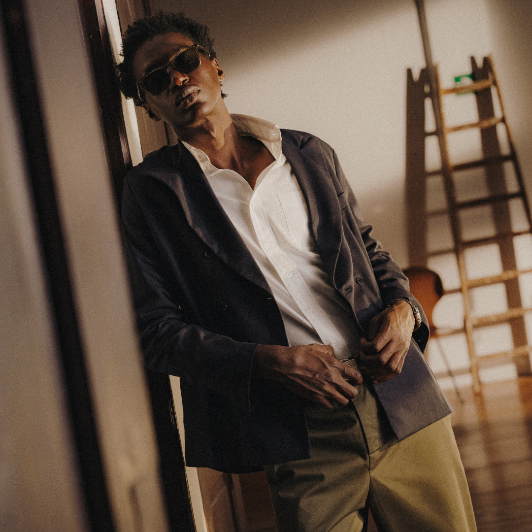 Button Down Shirt in Solid Panna White — lifestyle styling