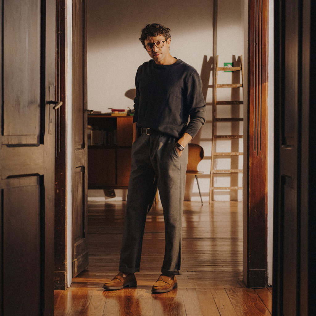 Classic Crewneck Sweater - Navy — Del Toro Shoes