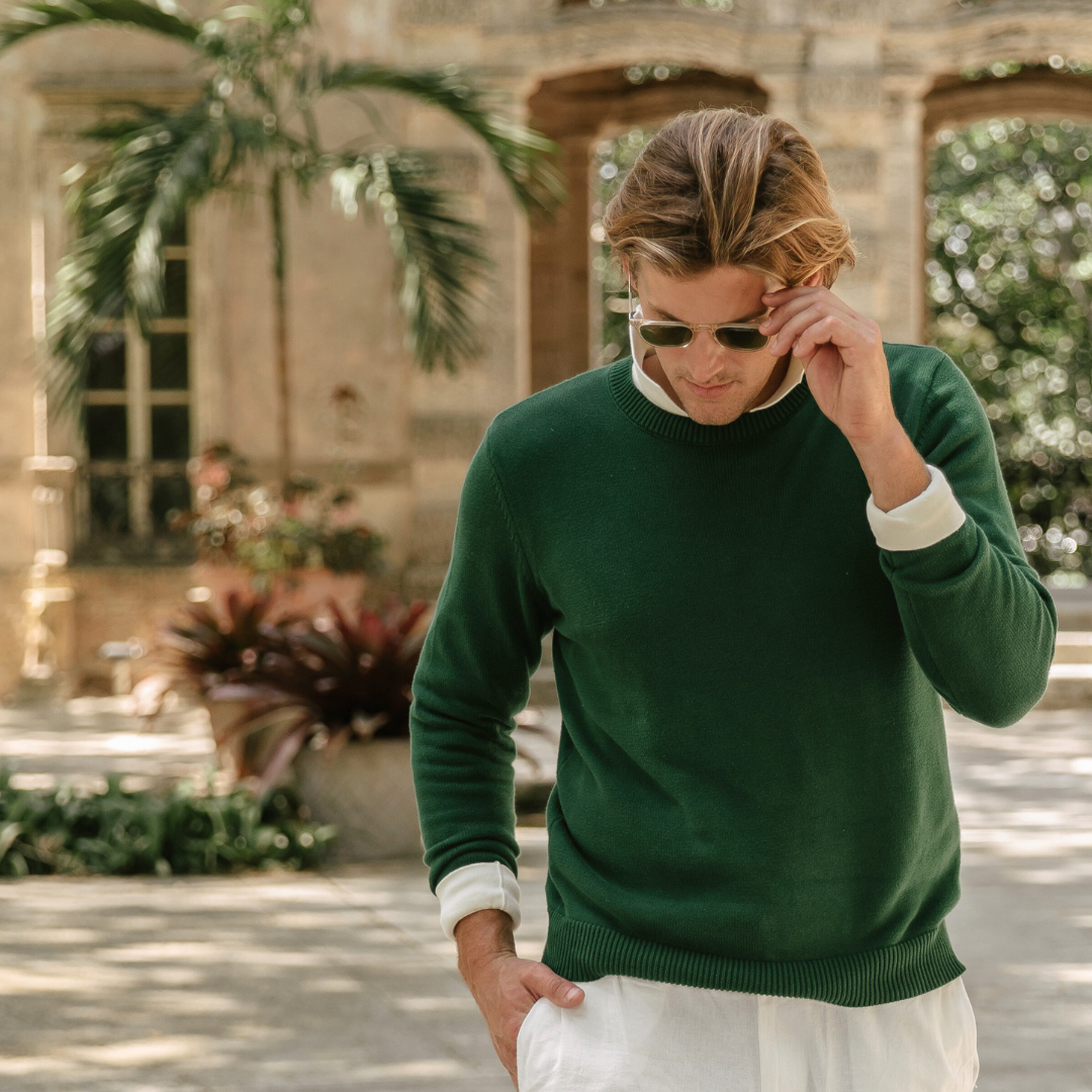 Classic Crewneck Sweater - Forest Green — Del Toro Shoes