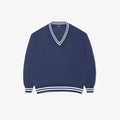 Vintage Club V-Neck Sweater in Navy — front product view