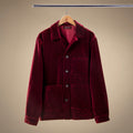 Velour Cocktail Coat in Oxblood — front product view
