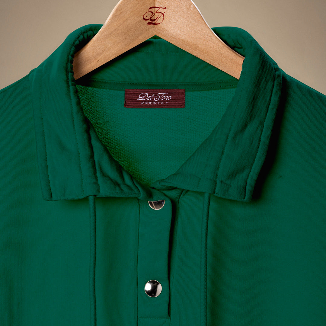 Sailor Sweatshirt in Fairway Green — garment detail