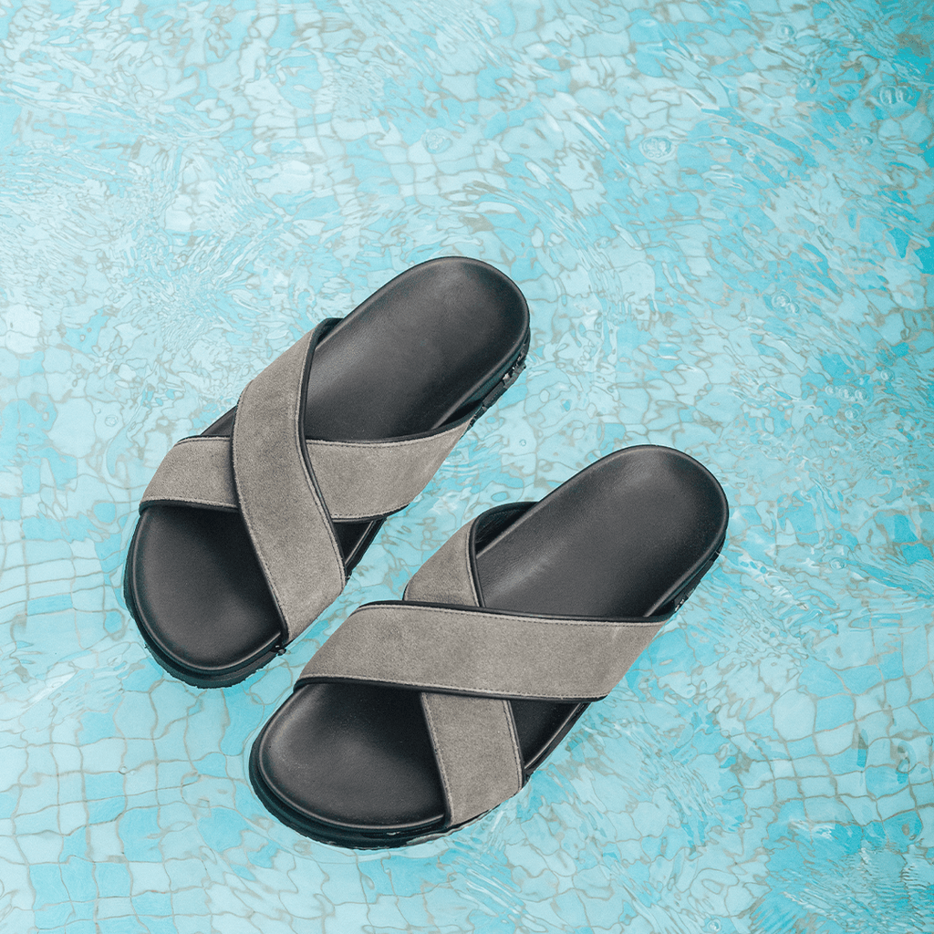 Grigio Amalfi Crossover Sandal — floating product view