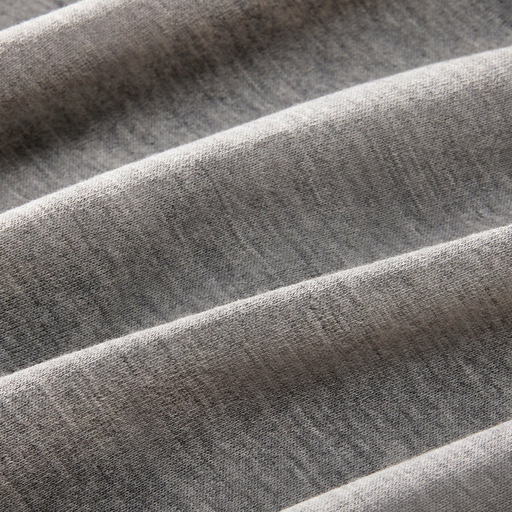 Vintage Zip Crewneck Sweatshirt in Heather Grey — fabric detail
