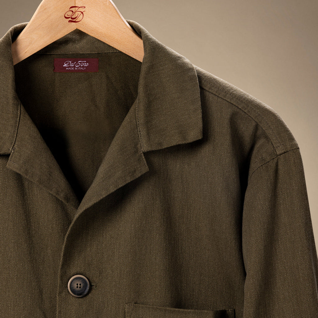 Loafer Jacket in Olive — detail view