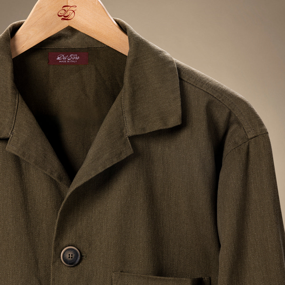 Loafer Jacket in Olive — detail view