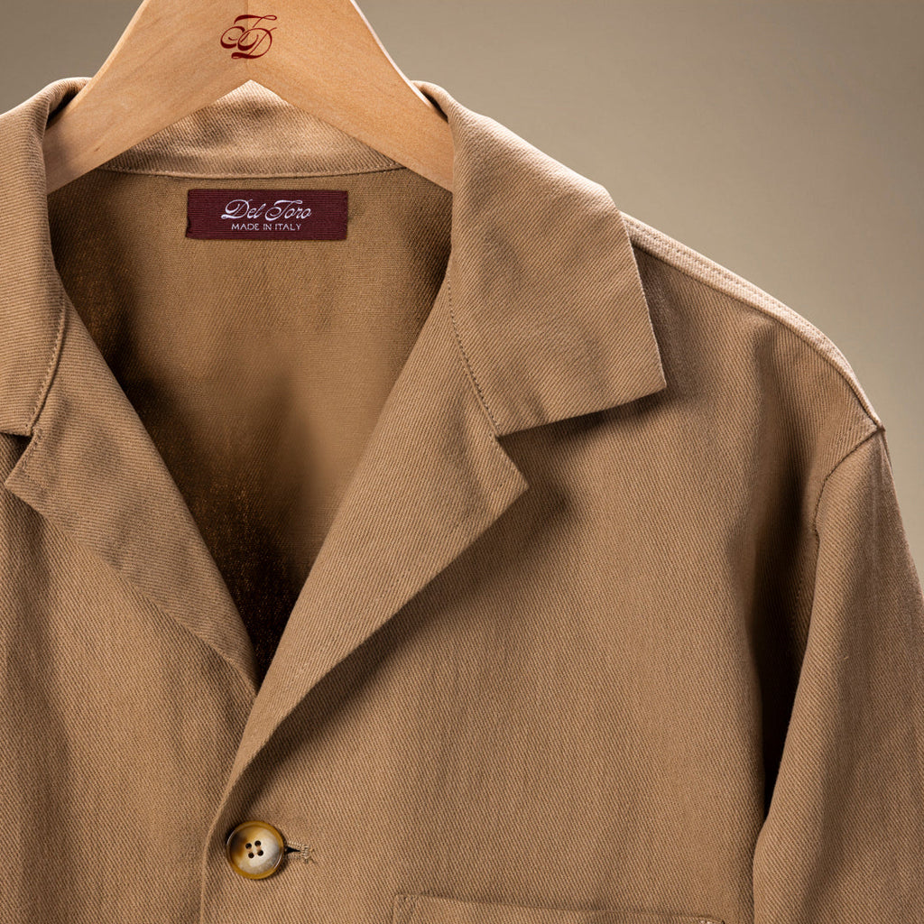 Loafer Jacket in Tobacco — detail view