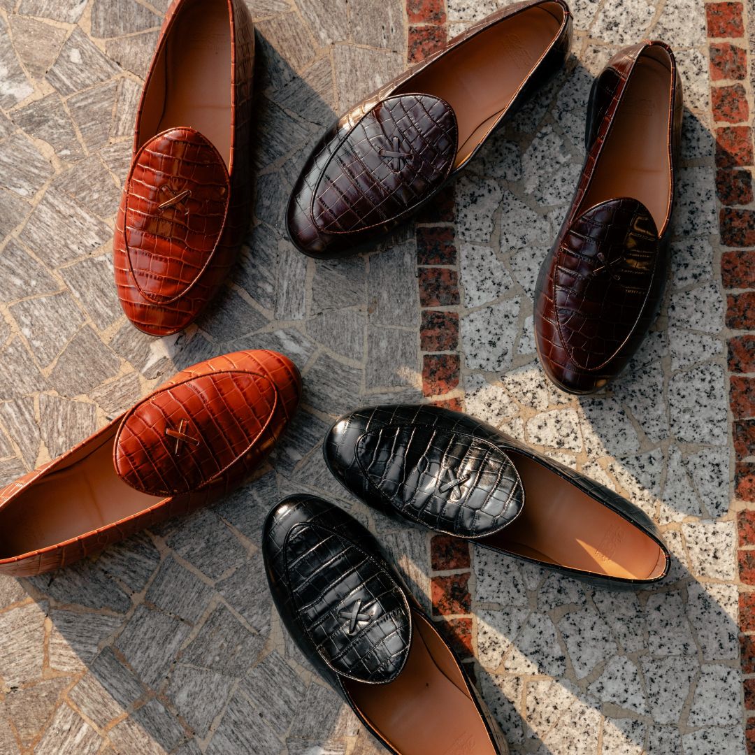 Del Toro Chocolate Full Croc Milano Loafer