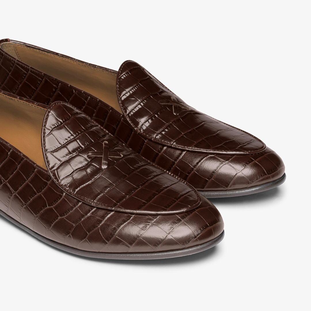 Del Toro Chocolate Full Croc Milano Loafer