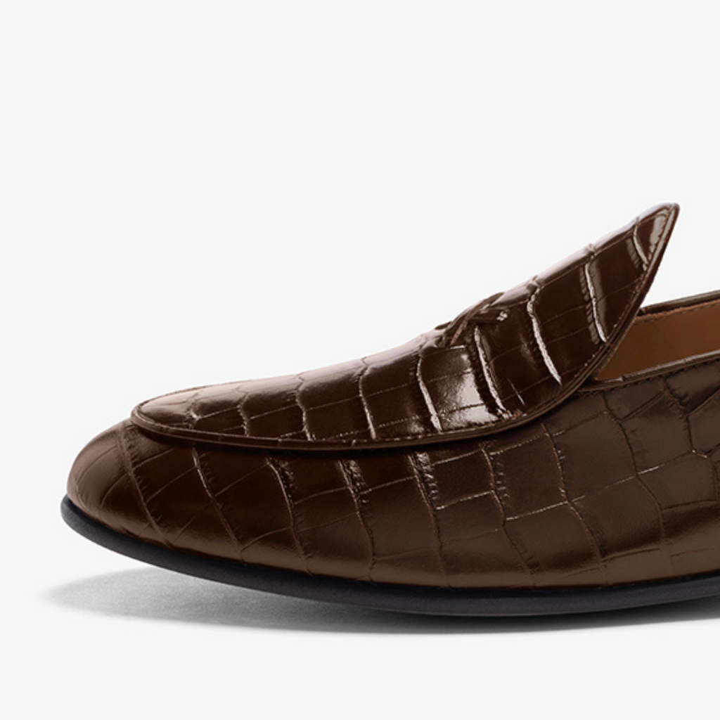 Del Toro Chocolate Full Croc Milano Loafer