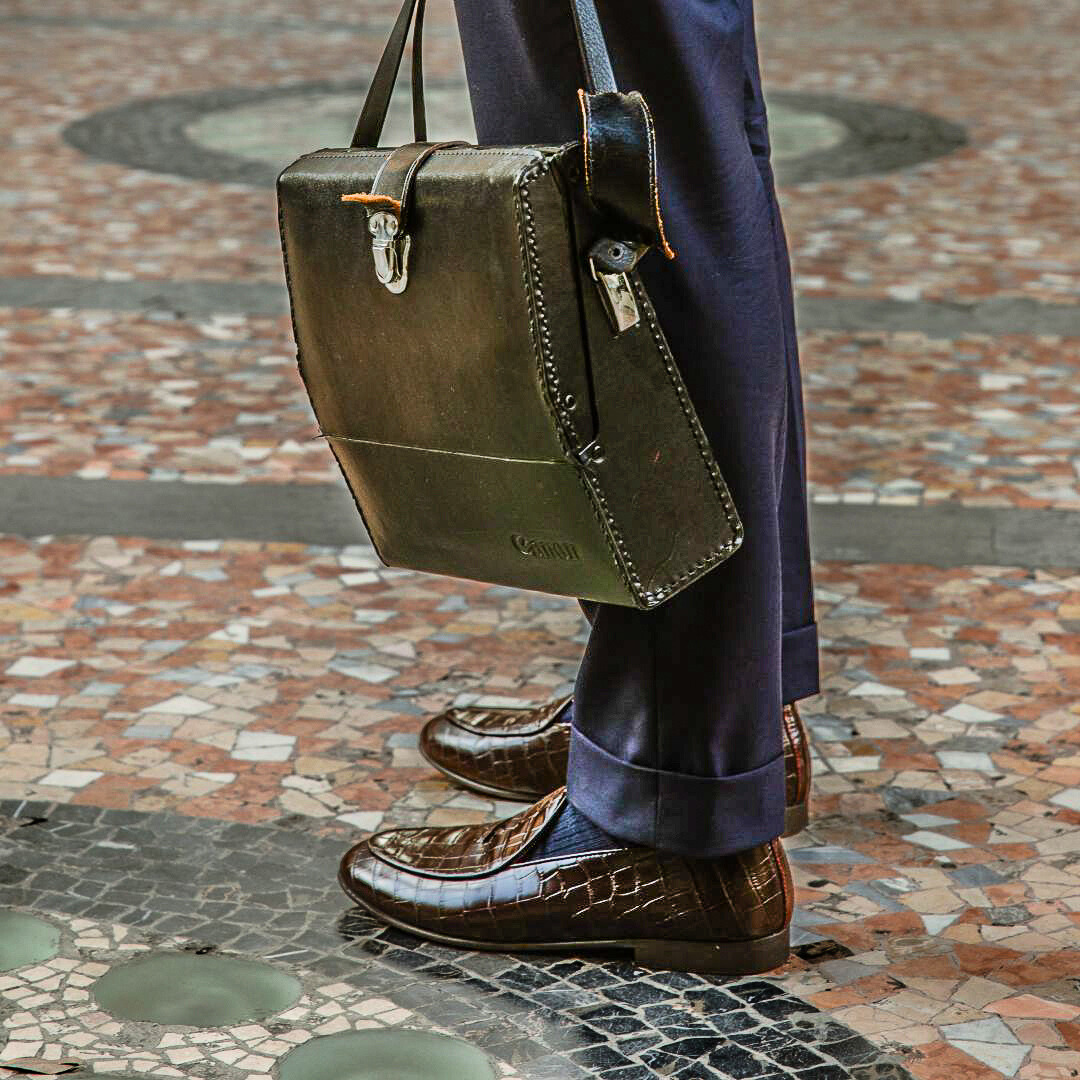 Chocolate Full Croc Milano Loafer — Del Toro Shoes