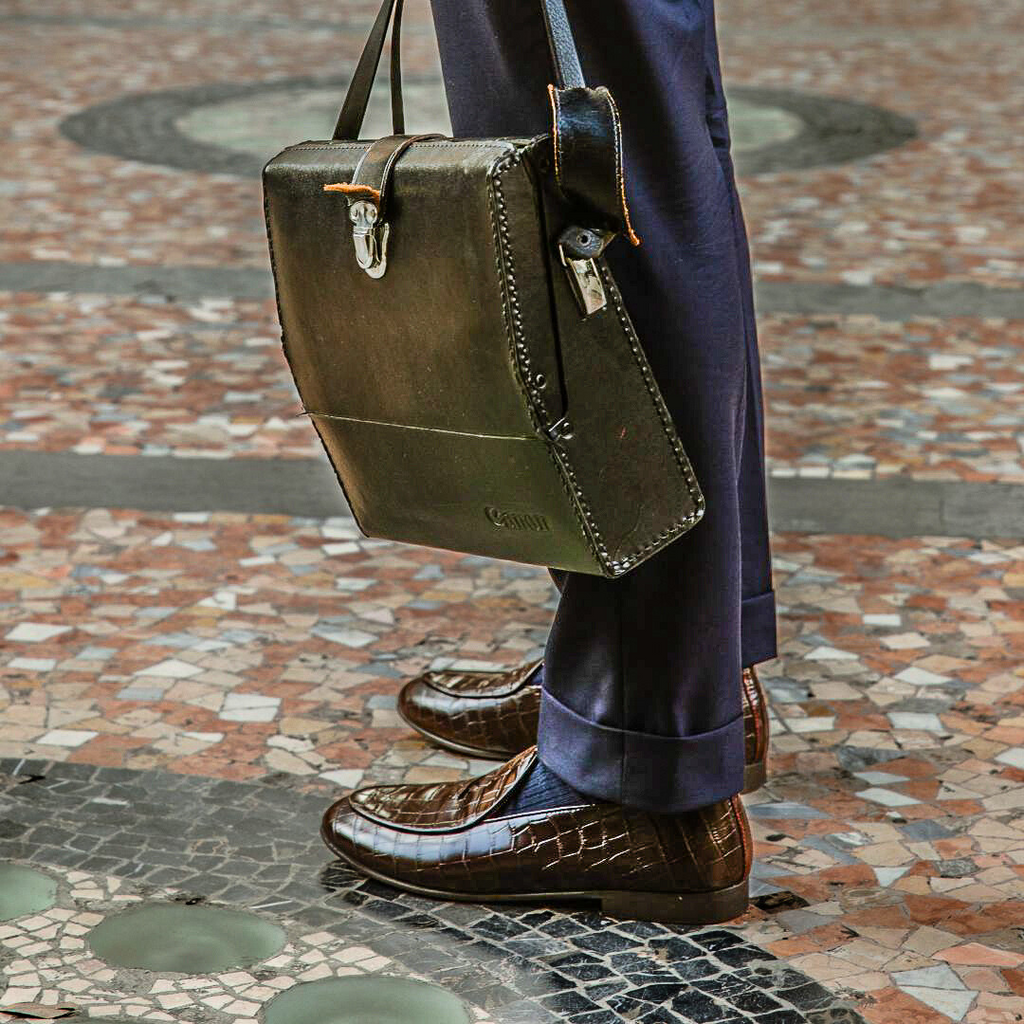 Del Toro Chocolate Full Croc Milano Loafer