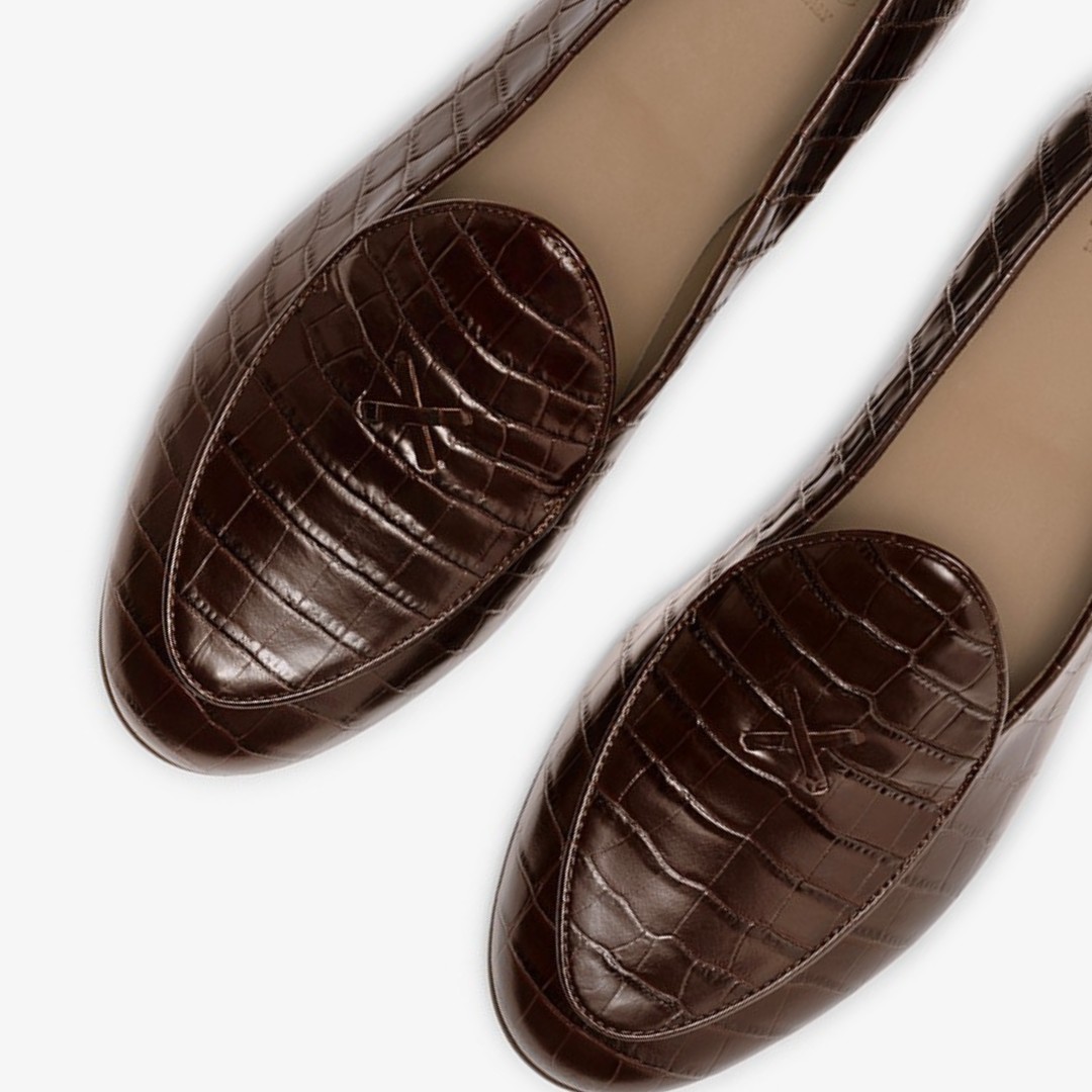 Del Toro Chocolate Full Croc Milano Loafer