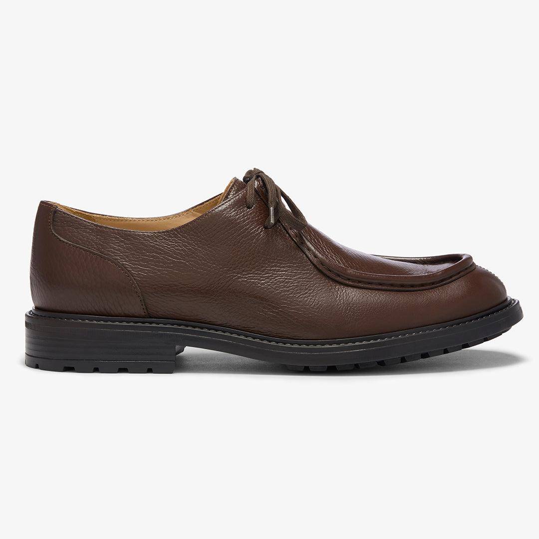 Del Toro Brown Pebbled Leather Tuscan Moc Boot