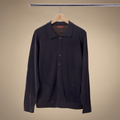 Vintage Polo Cardigan in Navy — front product view
