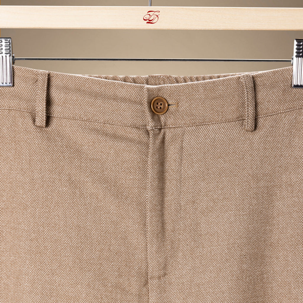 Prato Pant in Birdseye Beige — fabric detail