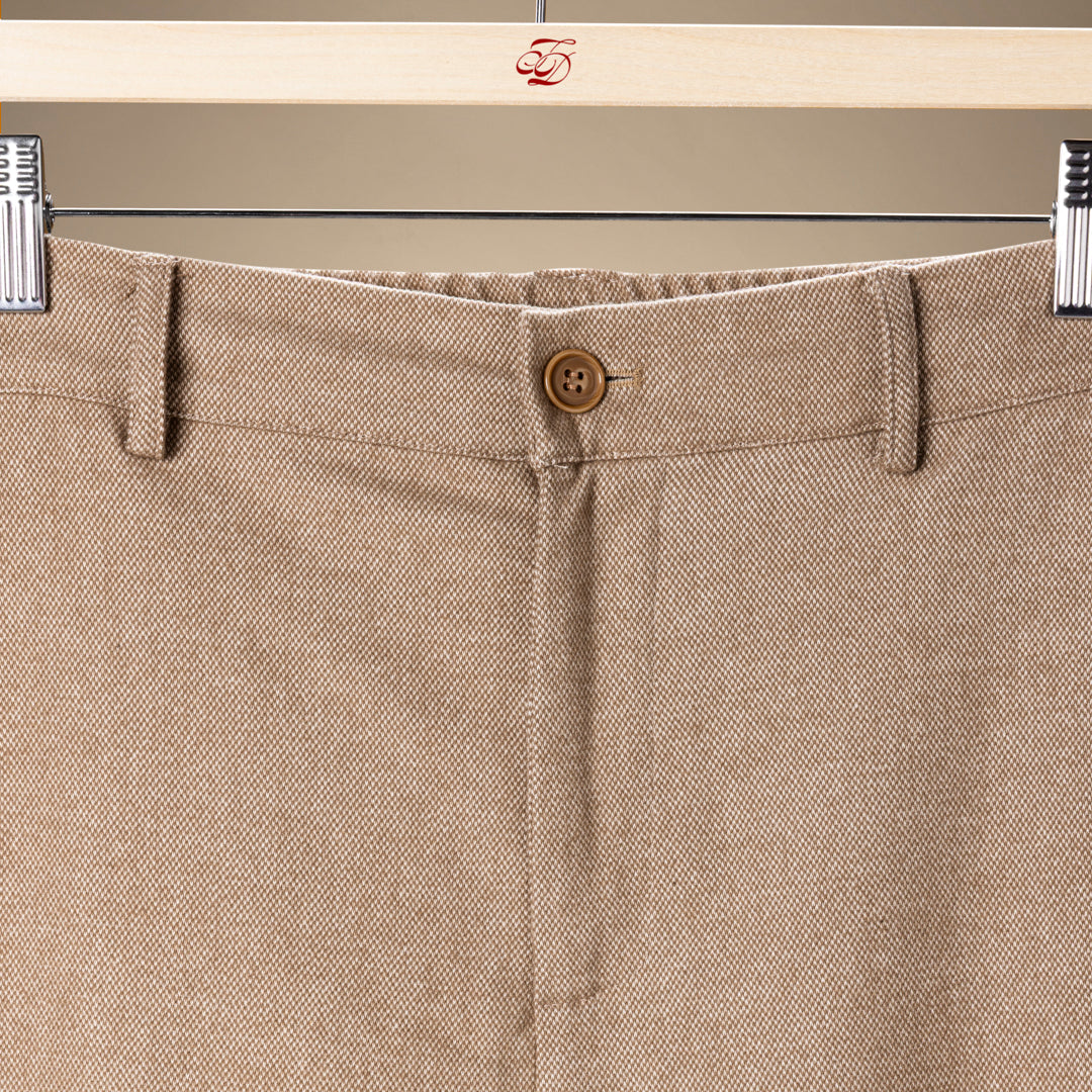 Prato Pant in Birdseye Beige — fabric detail