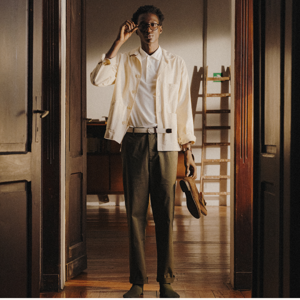 Prato Pant in Olive — styled product view