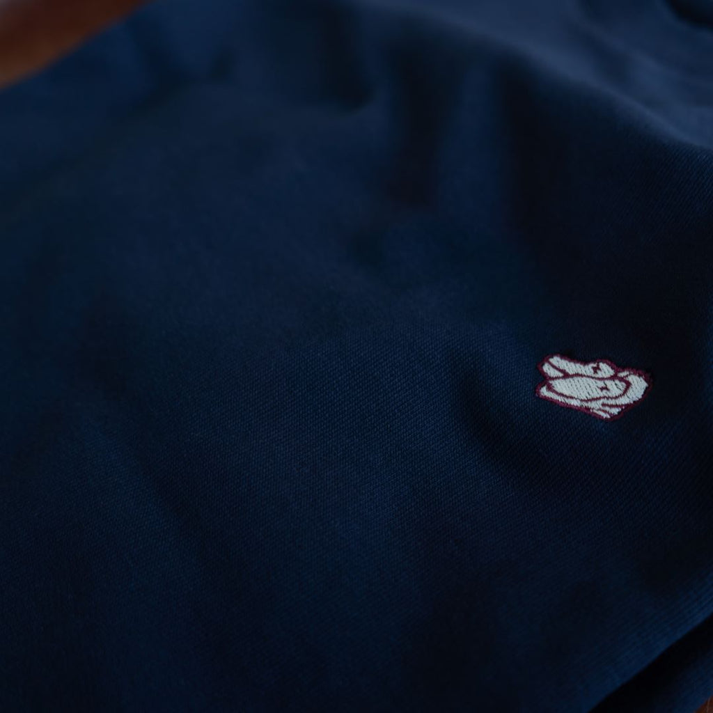 Retro Gym Crewneck Sweatshirt in Navy — garment detail