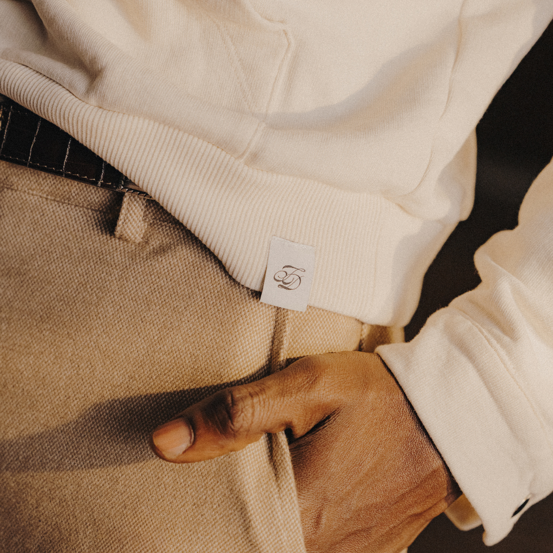 Sailor Sweatshirt in Vintage White — styled outfit view