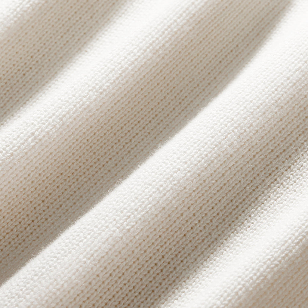 Classic Crewneck Sweater in Vintage White — fabric detail