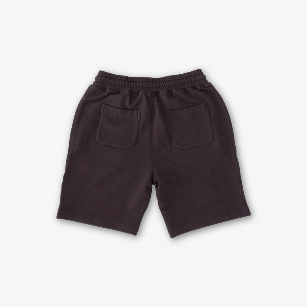 Retro Gym Sweatshorts in Black — back product view