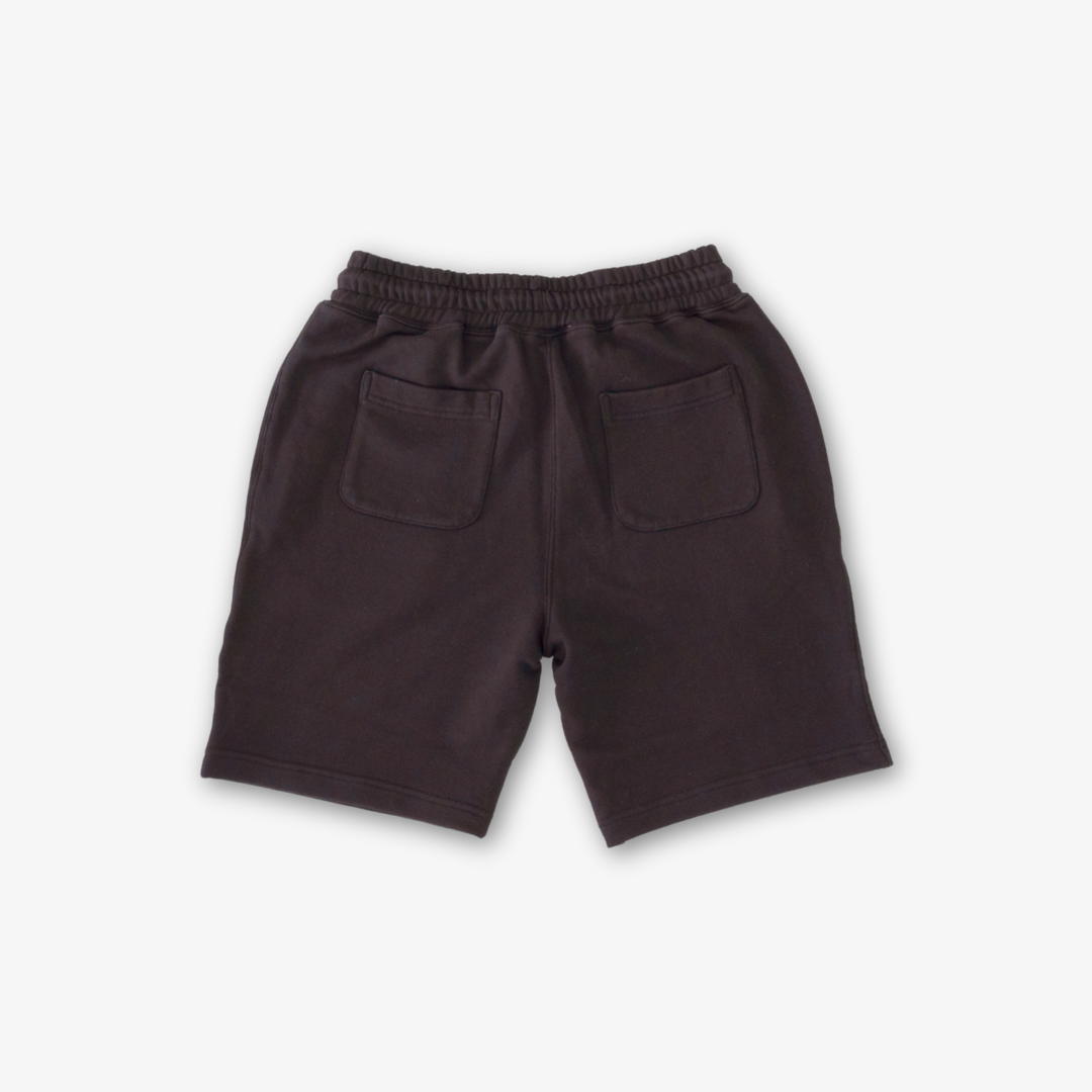 Retro Gym Sweatshorts in Black — back product view