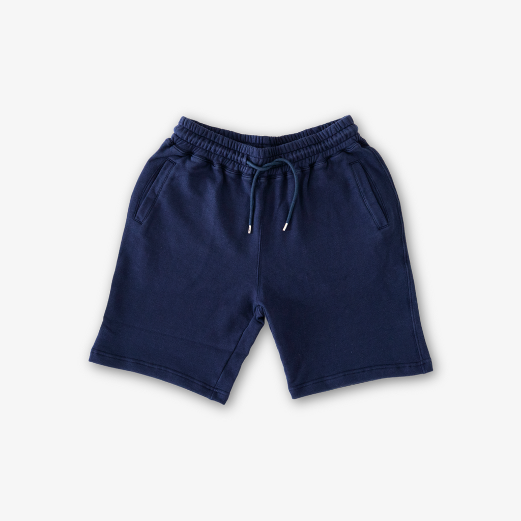 Retro Gym Sweatshorts in Navy — front product view
