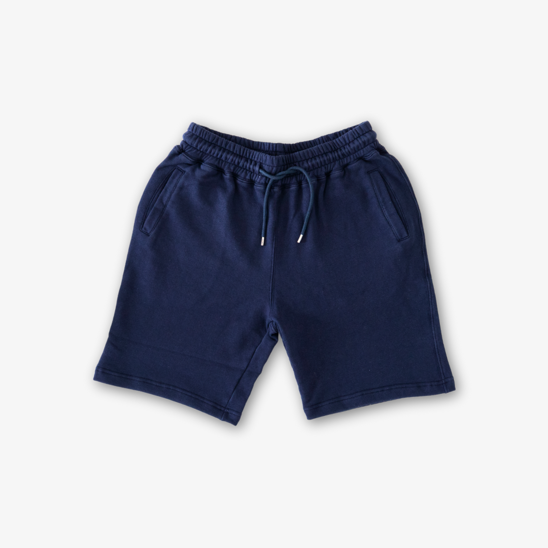 Retro Gym Sweatshorts in Navy — front product view