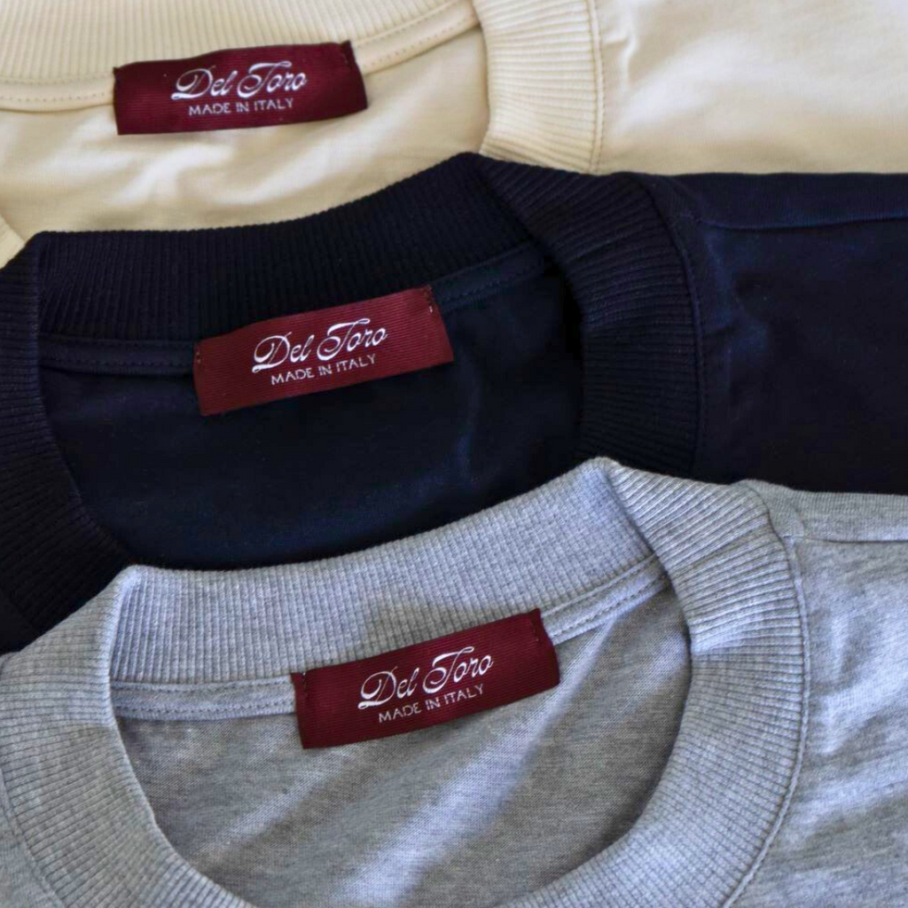 Del Toro Tonal Embroidered Tee - Vintage White