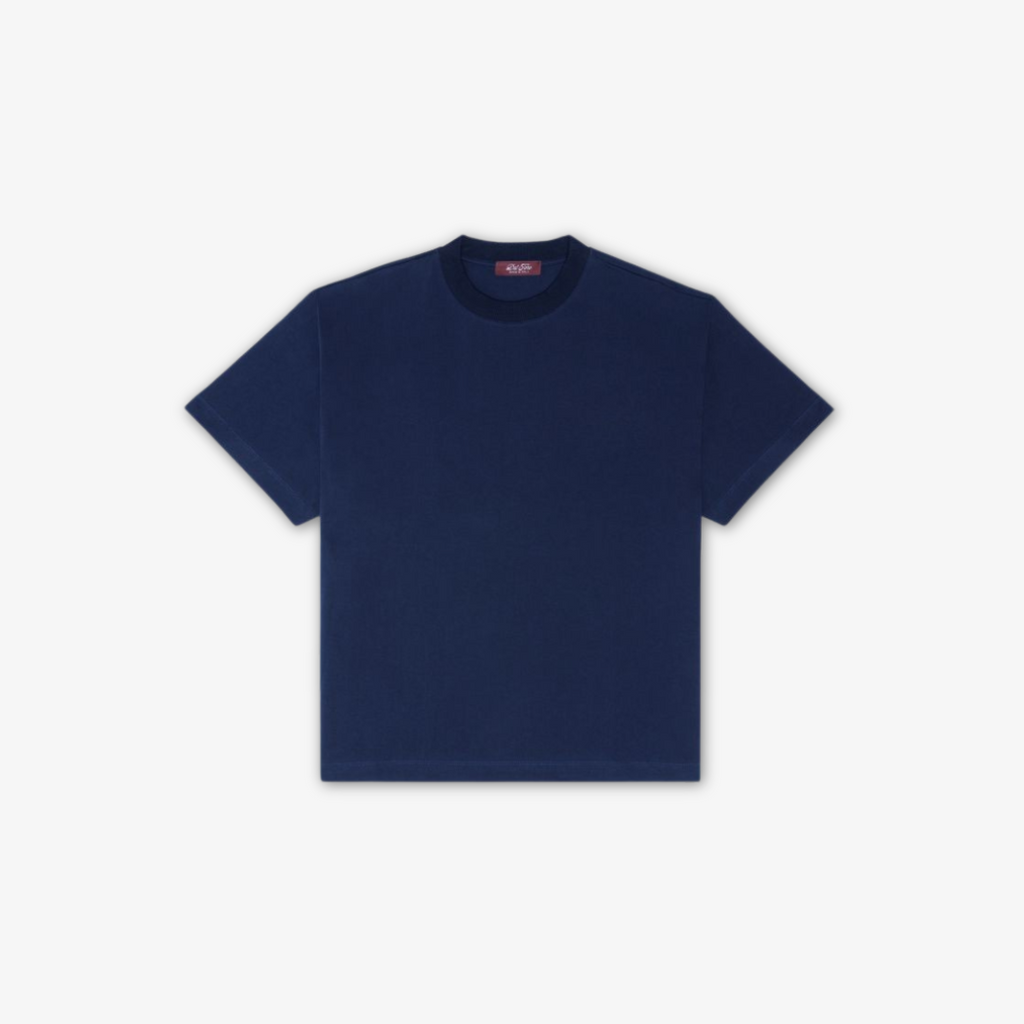 Del Toro Tonal Embroidered Tee - Navy