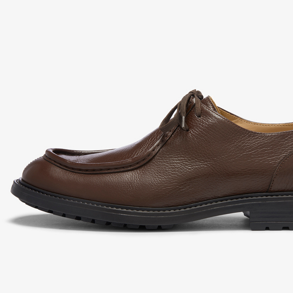 Brown Pebbled Leather Tuscan Moc Boot — Del Toro Shoes