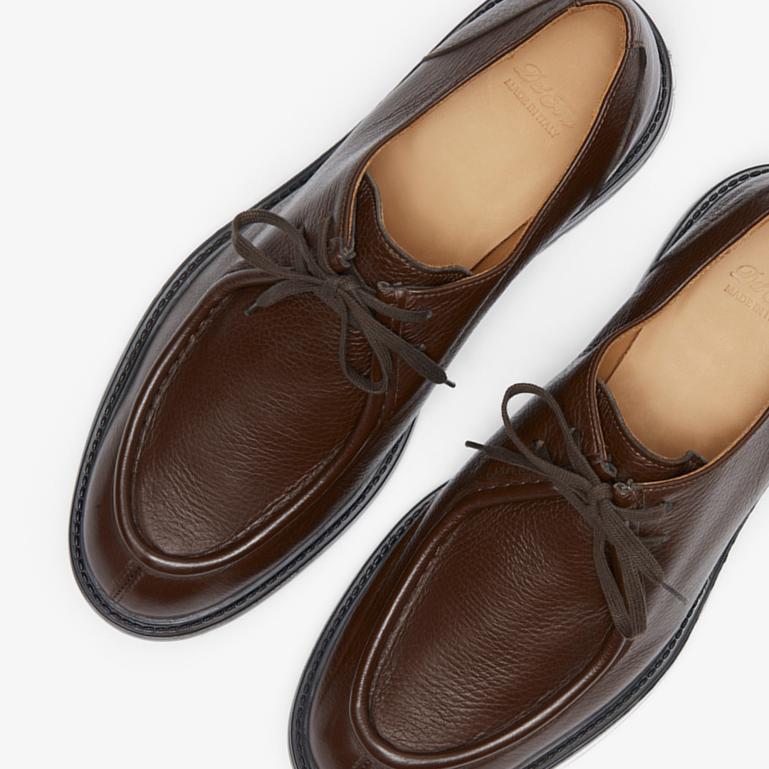 Brown Pebbled Leather Tuscan Moc Boot — Del Toro Shoes