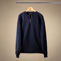 Vintage Zip Crewneck Sweatshirt in Navy — front product view